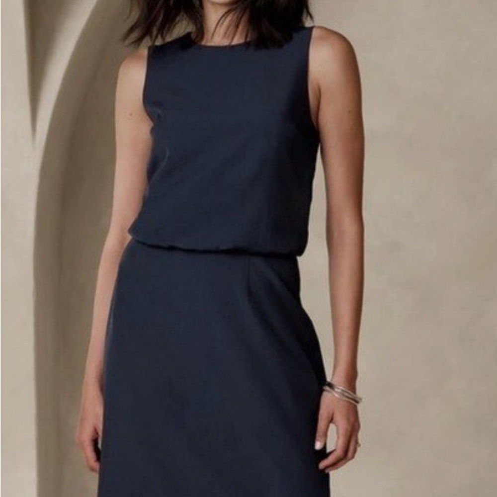 Banana Republic Classic Blouse Dress - Navy